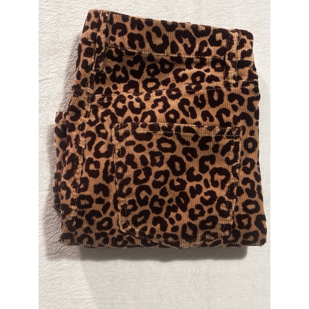 Ann Taylor Womens 6 Pants Brown Leopard Animal Print Corduroy Skinny